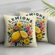 Ulloord Throw Pillow Cover, Yellow Fruit Summer Floral Leaves Cushion Cover for Car RV Camper Office,Black White Pillowcase Outdoor Pillow Cover