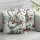 Ulloord Happy Hunny Pink Throw Pillow Covers, Eggs Spring Cushion Case for Sofa Couch