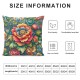 Ulloord Retro Orange Flower Pillow Cover Reversible Print Floral Square Throw Pillow Cover for Bed or Sofa Style Plants Decorative Cushion Cover