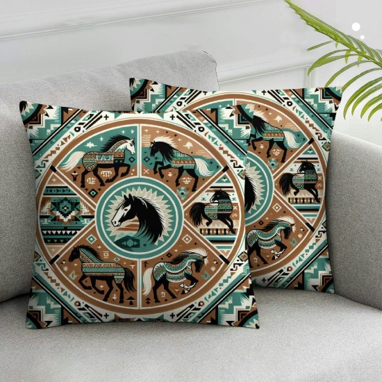 Ulloord Pillow Case Cover Single Pack, Stripes Soft Square Pillow Cover,Boho Style Ethnic Tribal Decorative Sofa Pillow Cover,Double Sides Print