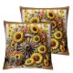 Ulloord Sunflower Pillow Cover Pillow Case for Bedroom Couch Office Rustic Country Style Floral Cushion Cover for Girls Kids Women