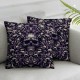 Ulloord Happy Halloween Theme Pillow Cover,Nordic Style Purple Reversible Print Cushion Cover,Skull BOH Flowers Couch Pillow Cover for Bed or Sofa