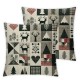 Ulloord Hunting Theme Pillow Cover Reversible Print Square Throw Pillow Cover for Bed or Sofa Decor Rustic Plaid Decorative Cushion Cover,