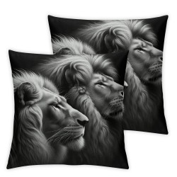 Ulloord Jungle Lion Throw Pillow Cover Black Gray Cushion Cover for Kids Teens Adults Modern Simple Style Fashion Pillow Case for Housewarming Couch