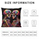 Watercolor Skull Cushion Cover Black Romantic Rose Flower Plant Throw Pillow Cover for Outdoors Chair Office Colorful Skull Print Cushion Case for Bedroom Car Party Couch