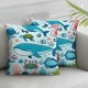 Horse Pillow Cover Cute Cartoon Square Throw Pillow Cover for Bedroom Sea Creature Decorative Cushion Cover Reversible Print