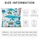 Horse Pillow Cover Cute Cartoon Square Throw Pillow Cover for Bedroom Sea Creature Decorative Cushion Cover Reversible Print