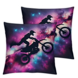 Ulloord Themed Pillow Cover Silhouette Competition Game Style Pillow Case for Boys Teens Starry Galaxy Dreamy Cushion Cover for Living Room