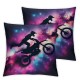 Ulloord Themed Pillow Cover Silhouette Competition Game Style Pillow Case for Boys Teens Starry Galaxy Dreamy Cushion Cover for Living Room