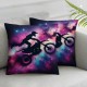 Ulloord Themed Pillow Cover Silhouette Competition Game Style Pillow Case for Boys Teens Starry Galaxy Dreamy Cushion Cover for Living Room