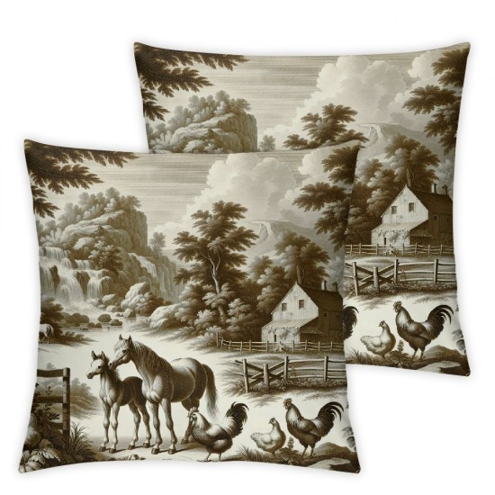 Ulloord Pillow Cover, Horse Double Sides Print Throw Pillow Case Cover, Animals Cushion Cover for Sofa Couch