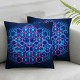 Ulloord  Hexagon Reversible Print Pillow Cover  for Bed or Sofa,Purple Blue Neon Light Diamond  Cushion Cover,Honeycomb Design Art Geometric Single Pack Couch Pillow Cover