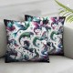 Navy Pillow Cover Single Pack, Print Silhouette Cushion Cover for Patio Tent Balcony,Dreamy Galaxy Colorful Butterfly Pillowcase for Adults