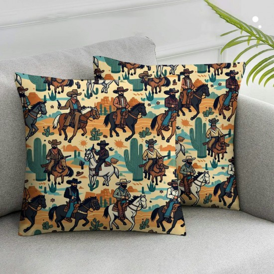 Western Pillow Covers Plant Pillow Covers Retro Pillowcase Cushion Case Animal Horse Pastel Green Outdoor Pillow Covers