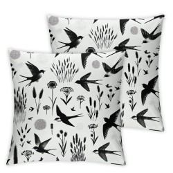 Pillow Cover for Sofa Couch Chair Throw Pillow Cover Hunt Duck Animal Reed Plant Outdoor Pillow Cover Vintage Sketch Black White Cushion Cover