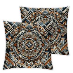 Modern Geometry Pattern Pillow Covers Cushion Covers Orange Black Abstract Stripe Square Throw Pillow Covers Soft for Teens Exotic Decorative Reversible Throw Pillow Covers Cases