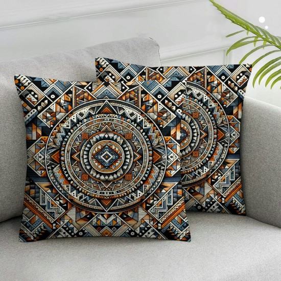 Modern Geometry Pattern Pillow Covers Cushion Covers Orange Black Abstract Stripe Square Throw Pillow Covers Soft for Teens Exotic Decorative Reversible Throw Pillow Covers Cases