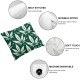 Ulloord Pillow Cover for Home Bed White Leaf Plant Decor Cushion Cover Style Print Green Cushion Case for Party Housewarming Office RV