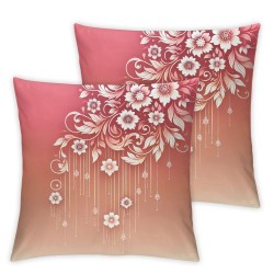 Pink Print Throw Pillow Covers for Girls Women, Botanical Floral Cushion Covers for Car RV Camper Office,Natural Plant Theme Pillowcases Outdoor Pillow Covers