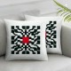 Ulloord Modern Square Pillow Cover Black White Red Throw Pillow Cover for Living Room Home Decor Party Sofa Cushion Case