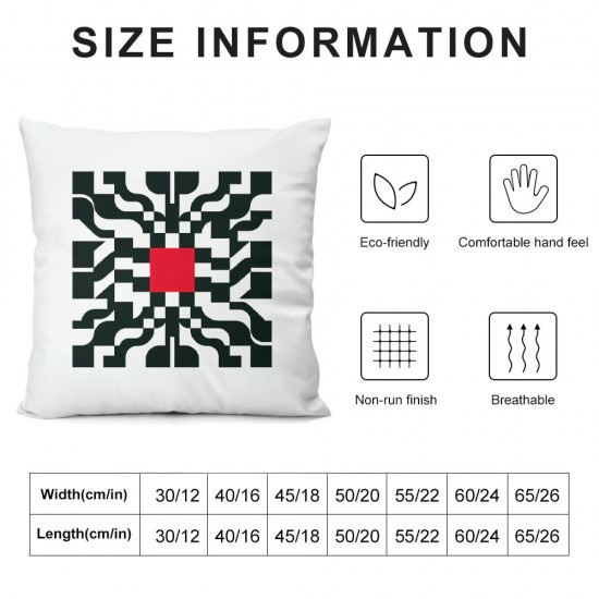 Ulloord Modern Square Pillow Cover Black White Red Throw Pillow Cover for Living Room Home Decor Party Sofa Cushion Case