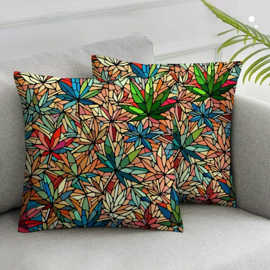 Ulloord Retro Pillow Cover for Home Bed Decor Cushion Cover Autumn Leaf Plant Cushion Case for Party Housewarming