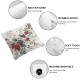 Ulloord Watercolor Flowers Pillow Covers for Couch Sofa,Retro Farmhouse Style Garden Floral Pillow Cases Cushion Covers  for Kids Adults,Luxury Rose Gold Sequin Print Square Cushion Cases