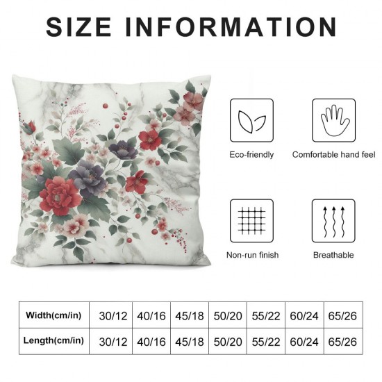 Ulloord Watercolor Flowers Pillow Covers for Couch Sofa,Retro Farmhouse Style Garden Floral Pillow Cases Cushion Covers  for Kids Adults,Luxury Rose Gold Sequin Print Square Cushion Cases