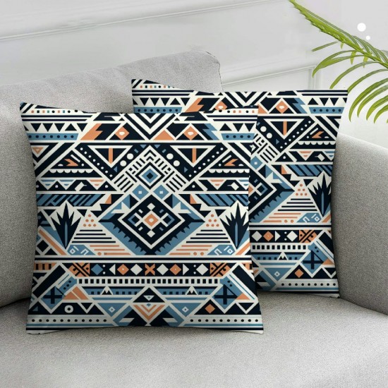 Ulloord Modern Geometry Pattern Throw Pillow Cover Soft for Kids Boys Girls Orange Black Abstract Stripe Pillow Case Cushion Cover Boho Exotic Throw Pillowcase Room Decorative Single Pack