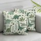 Ulloord Cartoon Dinosaur Pillow Covers for Couch Sofa Bed,Kids Watercoloor Footprints Pillow Cases Cushion Covers,Wild Animal Plant Square Cushion Cases Set for Bedroom Living Room