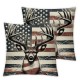 Ulloord American Flag Reversible Print Pillow Cover,Deer Antlers Brown uflage Pillowcase Soft Square Cushion Case, Branches Leaves Stars Throw Pillow Cover Single Pack