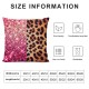 Ulloord  Pink Sequin Print Pillow Cover  Single Pack,Retro Leopard Print Farm Decor Cushion Cover for Car RV Camper Office,Wild Animal Cheetah Skin Pillowcase Outdoor Pillow Cover for Kids