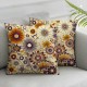 Ulloord Colorful Flowers Pillow Cover Garden Palnts Orange Yellow Floral Square Throw Pillow Cover for Bedroom Decor Decorative Reversible Print Cushion Cover