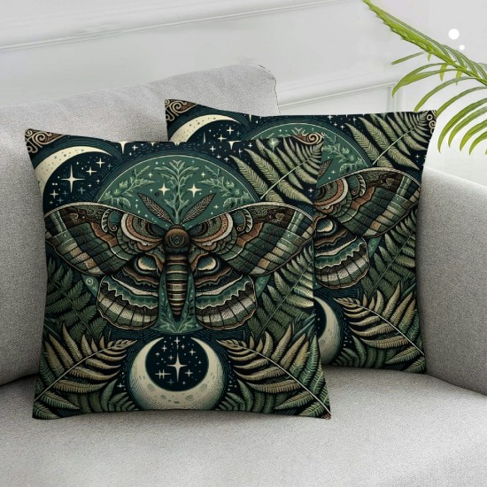 Ulloord Pillow Covers Pillow Cases Cushion Covers for Kids Adults, Leaves Exotic Decorative Square Cushion Cases Set for Bedroom Living Room