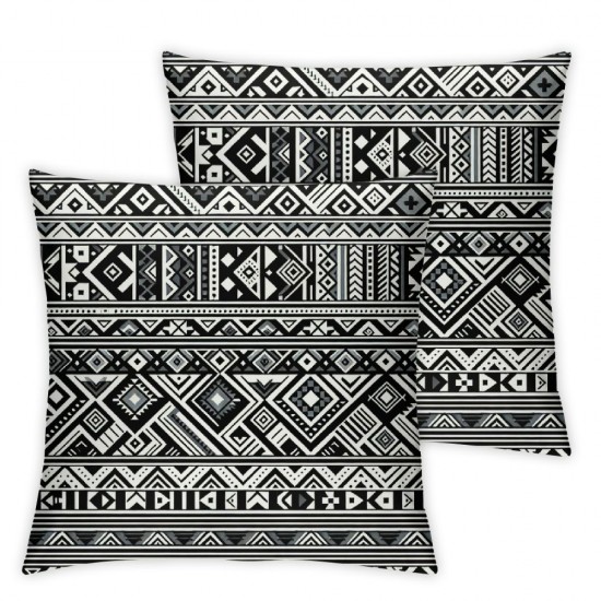 Ulloord Black and White Aztec Tribal Romantic Hidden Zipper Home Sofa Decorative Throw Pillow Cover Cushion Case  Square Design Printed Pillowcase