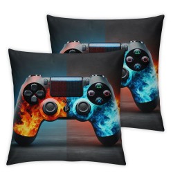 Ulloord Boys Throw Pillow Covers Red Blue Dragon Cushion Covers for Couch Sofa Game Console Decorative Pillowcases Mythical Animal Dragons Outdoor Pillows Covers