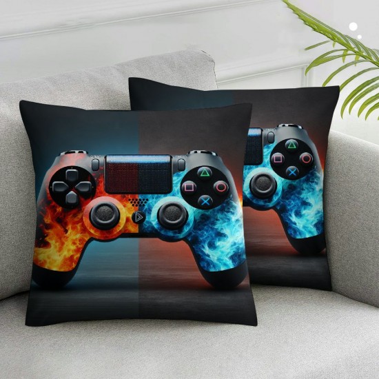 Ulloord Boys Throw Pillow Covers Red Blue Dragon Cushion Covers for Couch Sofa Game Console Decorative Pillowcases Mythical Animal Dragons Outdoor Pillows Covers