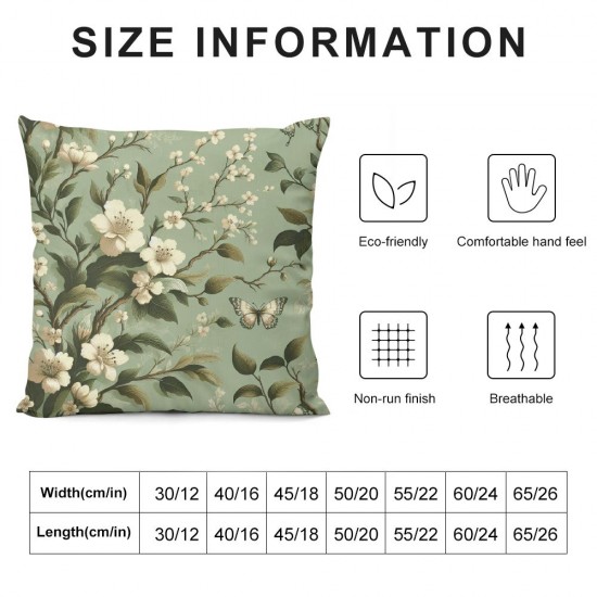 Ulloord Throw Pillow Cover Decorative Yellow White Floral Hand Drawn Square Pillow Case Cushion Cover for Home Car Decorative