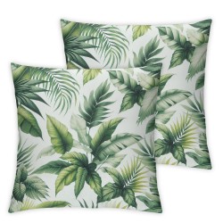 Ulloord Throw Pillow Cover Banana Leaves Fashion Fresh Nature Green Square Pillow Case Cushion Cover for Home Car Decorative