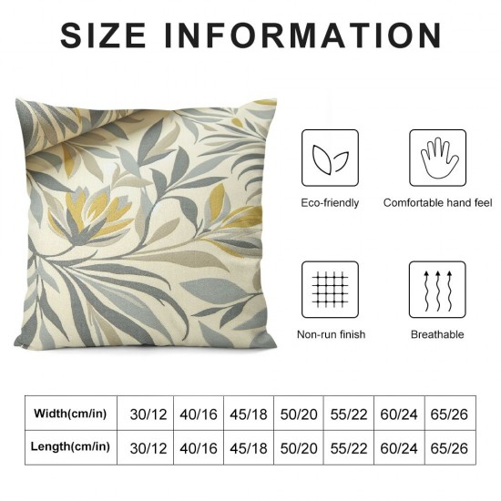 Ulloord  Throw Pillow Cover Dahlia Flowers  Nature Fashion Petal Yellow Gray Square Pillow Case Cushion Cover for Home Car Decorative