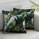 Ulloord Throw Pillow Cover Floral Palm Leaves Bird Paradise Flower Nature Square Pillow Case Cushion Cover for Home Car Decorative