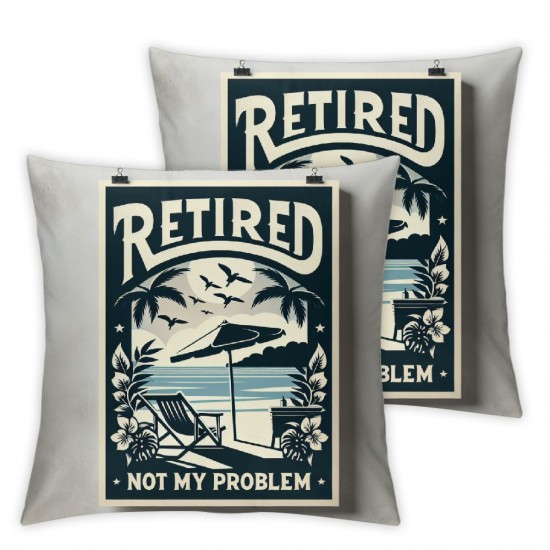 Ulloord Retirement Gifts Pillow Covers, Not My Problem Anymore, for Dad Mom Gifts Pillow Covers Coworkers for Day Birthday Gifts Flannel Pillow Covers