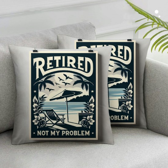 Ulloord Retirement Gifts Pillow Covers, Not My Problem Anymore, for Dad Mom Gifts Pillow Covers Coworkers for Day Birthday Gifts Flannel Pillow Covers