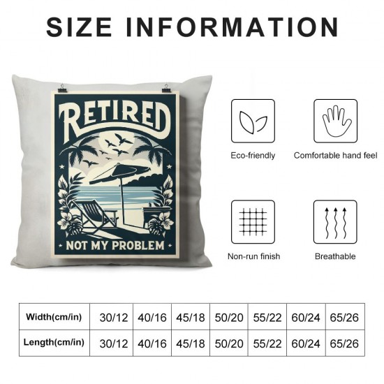 Ulloord Retirement Gifts Pillow Covers, Not My Problem Anymore, for Dad Mom Gifts Pillow Covers Coworkers for Day Birthday Gifts Flannel Pillow Covers