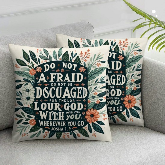 Ulloord Will Be with You Bible Verse Pillows case Inspirational Gifts Flannel Pillow Case Cushion Cover