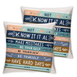 Ulloord Inspirational Quotes It’s ok to Be Yourself Pillowcase Inspirational Gifts for Women and Motivational Quotes Pillowcase for Bedroom Classroom Flannel Cushion Cover for Sofa