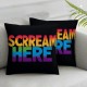 Ulloord Here Colorful Word Gag Gift Here Multicolor Flannel Throw Pillow Case Cushion Cover Couch Decorative Square