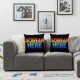 Ulloord Here Colorful Word Gag Gift Here Multicolor Flannel Throw Pillow Case Cushion Cover Couch Decorative Square