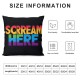 Ulloord Here Colorful Word Gag Gift Here Multicolor Flannel Throw Pillow Case Cushion Cover Couch Decorative Square