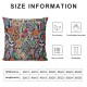 Ulloord Cat Pillow Case Black Kitten Mexican Day of The Dead Flower Paisley Heart Throw Pillow Cover Decorative Square Cushion Linen Canvas for Women Men Sofa Bed